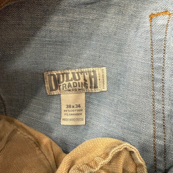 Duluth Trading Co Standard Fit Mens Jeans 38x34 Blue Cotton Spandex Straight Leg - Picture 10 of 13